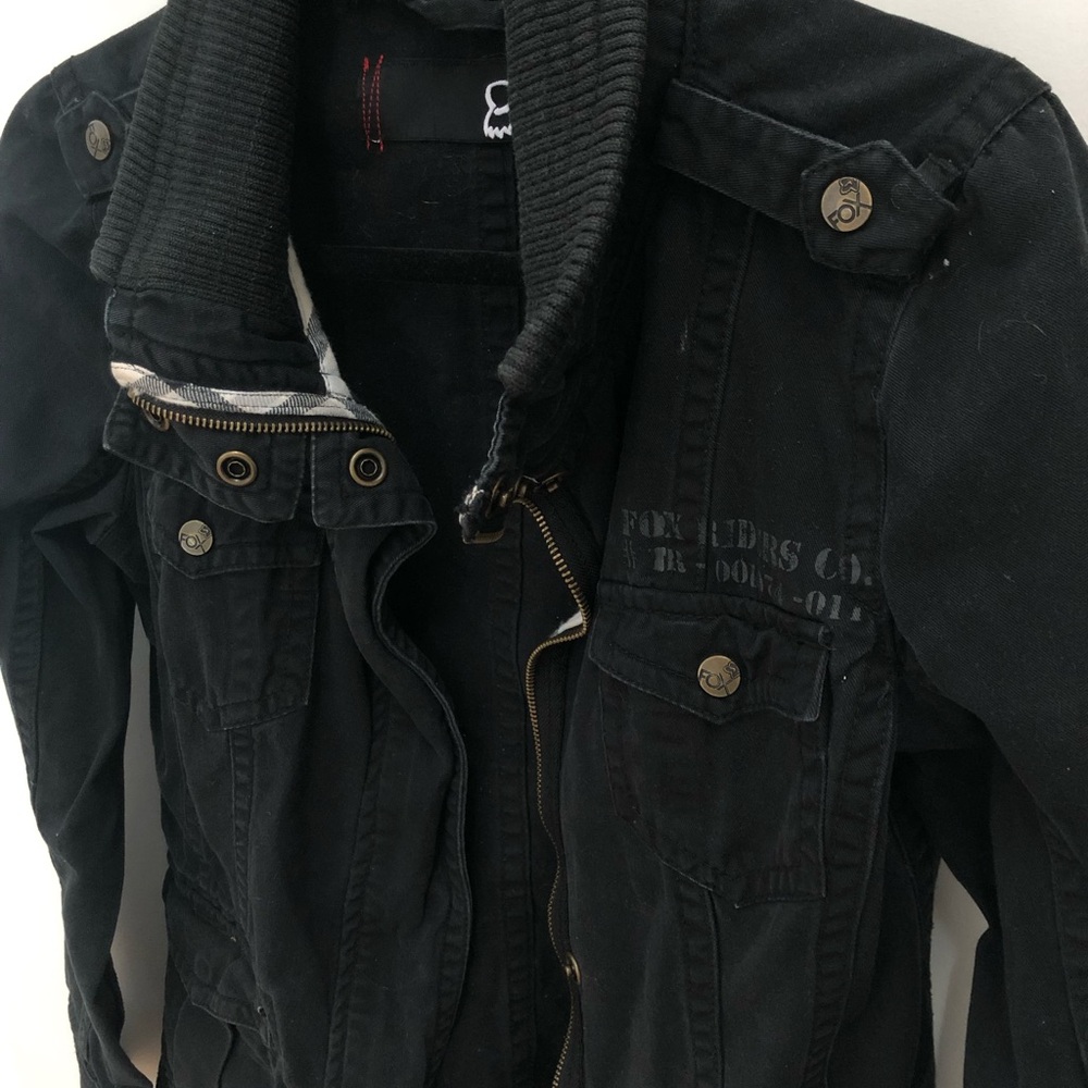 Fox Black Utility Jacket Versatile Design - Picture 2 of 8